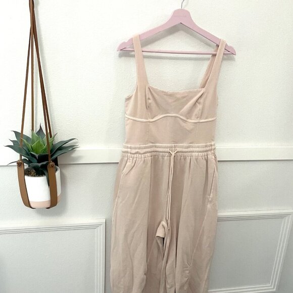 NWOT FP Movement Inbound Stretch Cotton Jumpsuit Cashmere Pink Size M - Picture 2 of 6